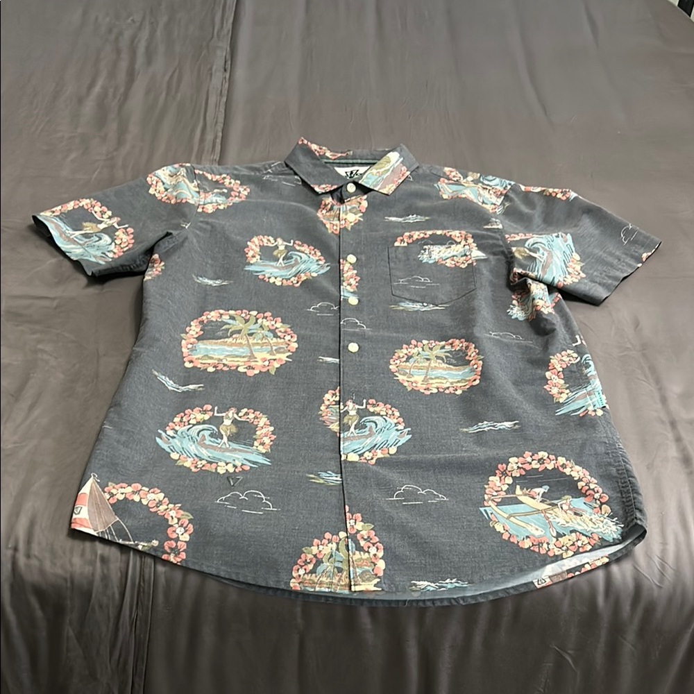 VISSLA Men's Black Hawaiian SS shirt M